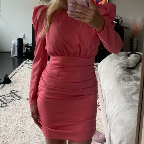 Revolve NBD Bekah Long Sleeve Ruched Mini Cocktail Dress - Picture 4 of 11